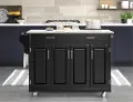 9200-1043 Create-A-Cart Black Kitchen Cart with Gray Granite Top