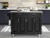 Create-A-Cart Black Kitchen Cart with Stainless Steel Top