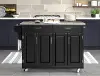 Create-A-Cart Black Kitchen Cart with Stainless Steel Top