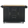 Dolly Madison Black Kitchen Cart with Drop Leaf