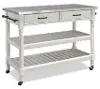 General Line Open White Kitchen Cart