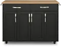 4411-95 Ella Black Kitchen Cart