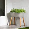 14244 Dalya Greige Raised Planter - South Shore