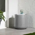 14429 Dalya Mottled Gray Round Outdoor Side Table - South Shore
