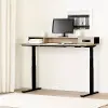 13340 Majyta Light Brown and Black Adjustable Height Standing Desk with Built In Power Bar - South Shore