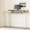 13827 Majyta Light Brown Adjustable Height Standing Desk with Built In Power Bar - South Shore