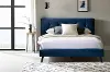 13742 Maliza Navy Blue Queen Upholstered Platform Bed - South Shore