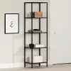 13550 City Life Black 4-Shelf Narrow Bookcase