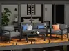 6730-60-10D-21 Grayton Gray Outdoor Aluminum 5 Piece Set