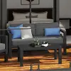 6730-60 Grayton Gray Outdoor Aluminum Loveseat