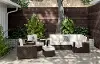 Palm Springs Brown Outdoor 4 Seat Sectional with Arm Chair Set