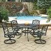 Sanibel 48 White 5 Piece Outdoor Dining Set with Swivel Chairs
