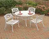 Sanibel 42 White 5 Piece Outdoor Dining Set
