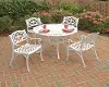 Sanibel 42 White 5 Piece Outdoor Dining Set