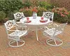 6652-305 Sanibel 42 White 5 Piece Outdoor Dining Set with Swivel Chairs