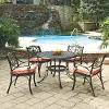 Sanibel 42 Black 5 Piece Outdoor Dining Set