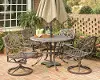 Sanibel 48 Bronze 5 Piece Outdoor Dining Set with Swivel Chairs