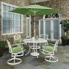 6652-3256C Sanibel 48 White 6 Piece Outdoor Dining Set with Swivel Chairs
