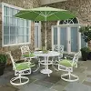 6652-3056C Sanibel 42 White 6 Piece Outdoor Dining Set