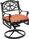 6654-53C Sanibel Black Outdoor Swivel Rocking Chair with Cushions