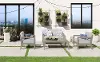 5675-6010D21 Sustain Brown 4-Piece Outdoor Conversation Set with Loveseat