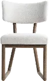 Casa Paros Off-White and Brown Upholstered Dining Chair