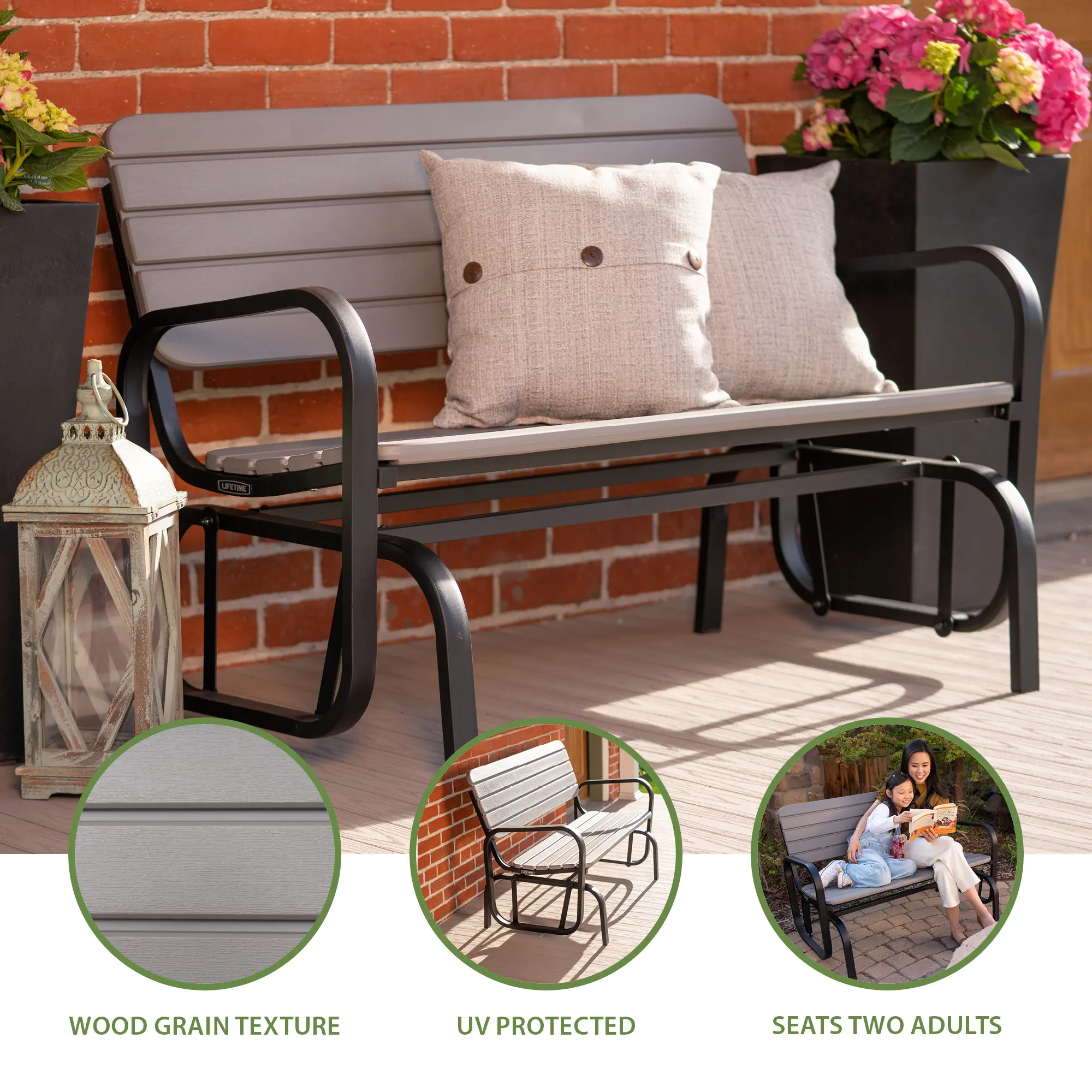 60361 Lifetime Large Outdoor Glider Bench-3