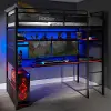 X Rocker Black Gaming Loft Bunk with Desk