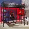 Fortress Black and Red Gaming Loft Bunk with Desk