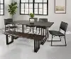 Manzanita Midnight 6 Piece Dining Set with Gray Chairs