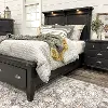 Sierra Obsidian Black Queen Storage Bed