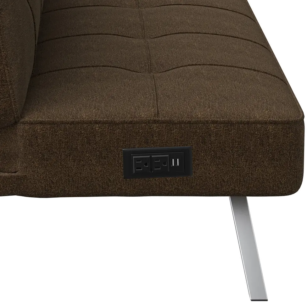 Serta Coraline Brown Convertible Sofa with Power Station-11
