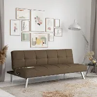 Serta Coraline Brown Convertible Sofa with Power Station