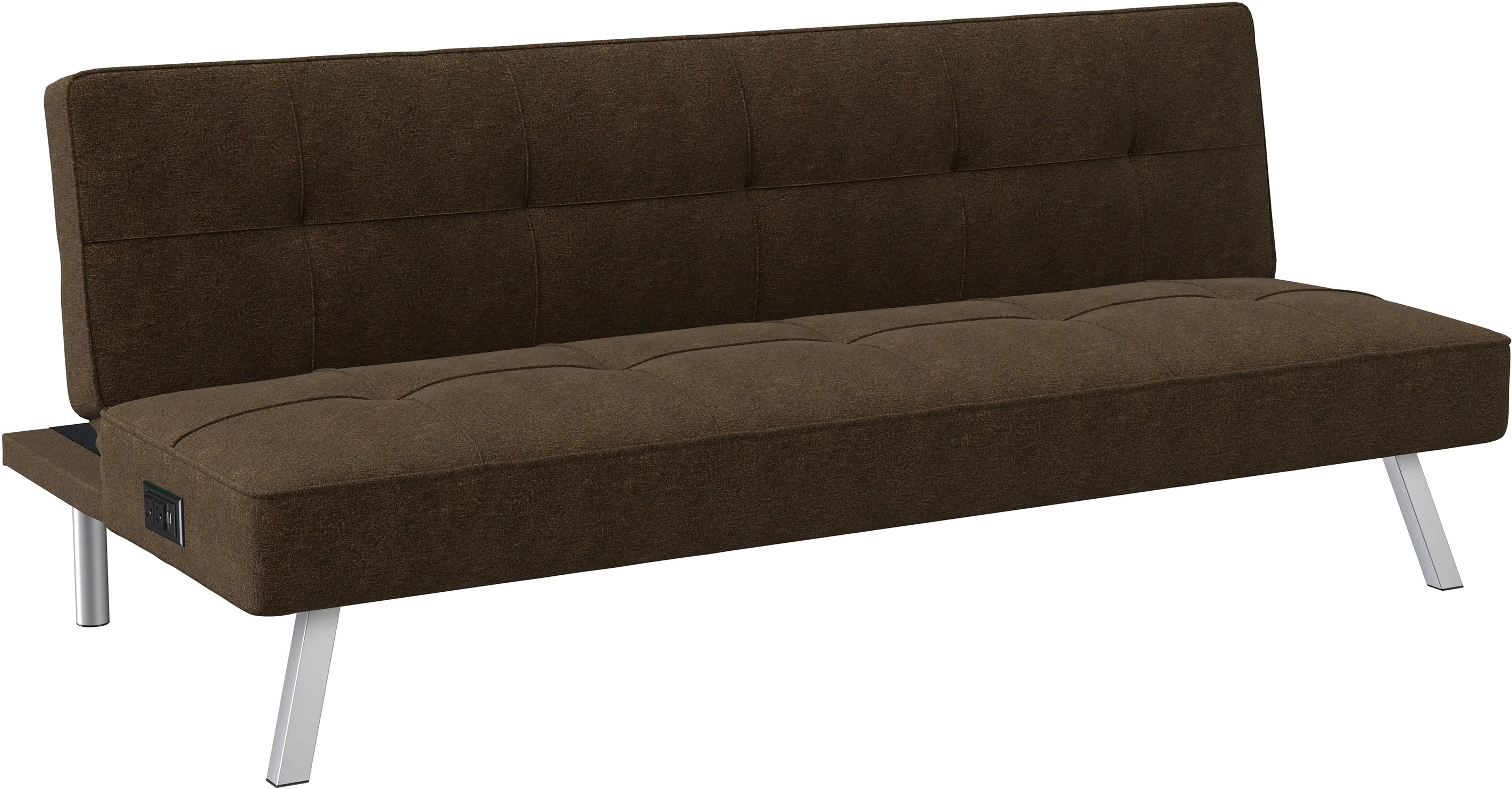 Serta Coraline Brown Convertible Sofa with Power Station-5