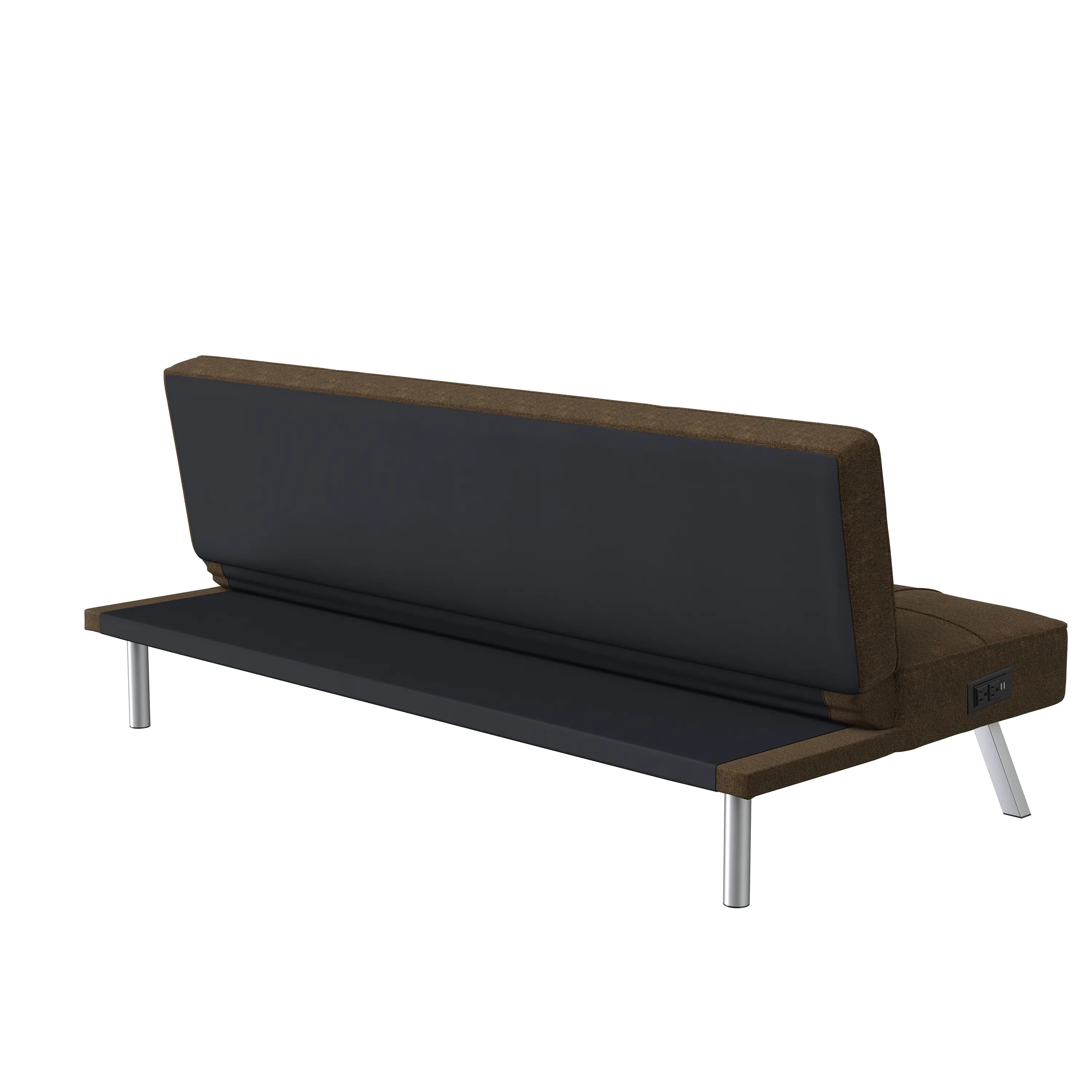 Serta Coraline Brown Convertible Sofa with Power Station-7