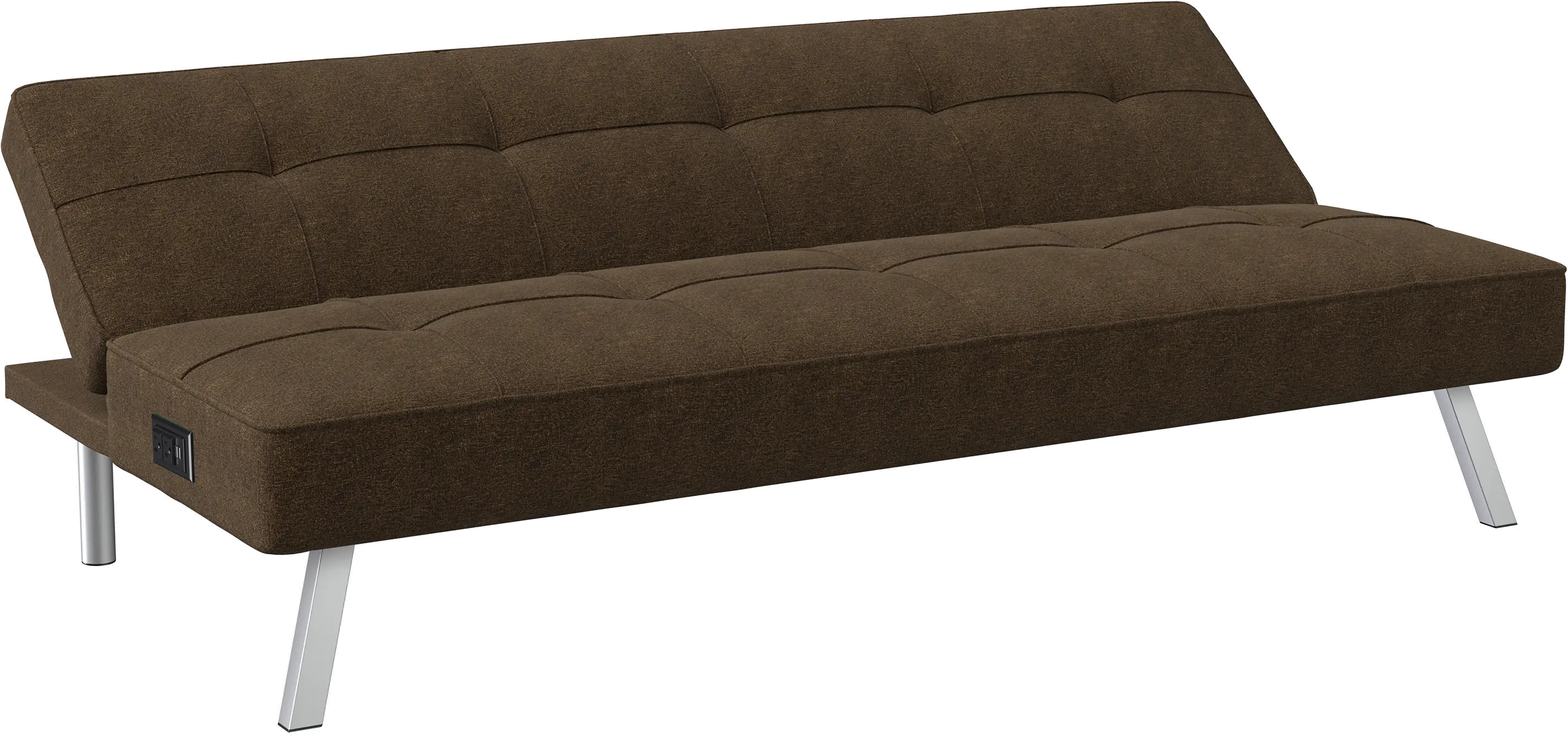 Serta Coraline Brown Convertible Sofa with Power Station-9