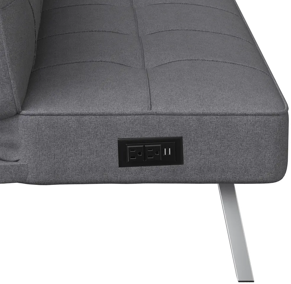 Serta Coraline Charcoal Convertible Sofa with Power Station-10
