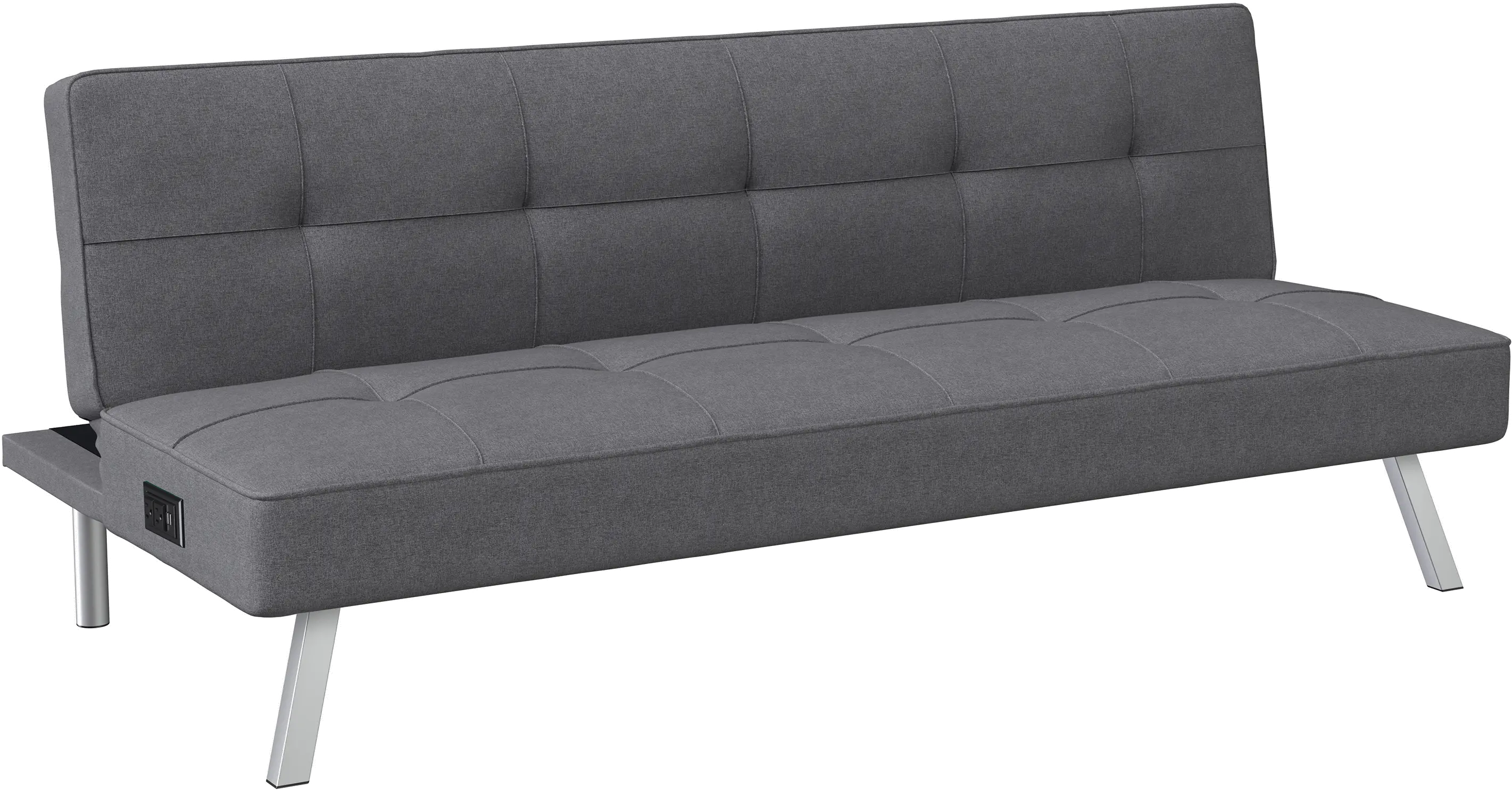 Serta Coraline Charcoal Convertible Sofa with Power Station-4