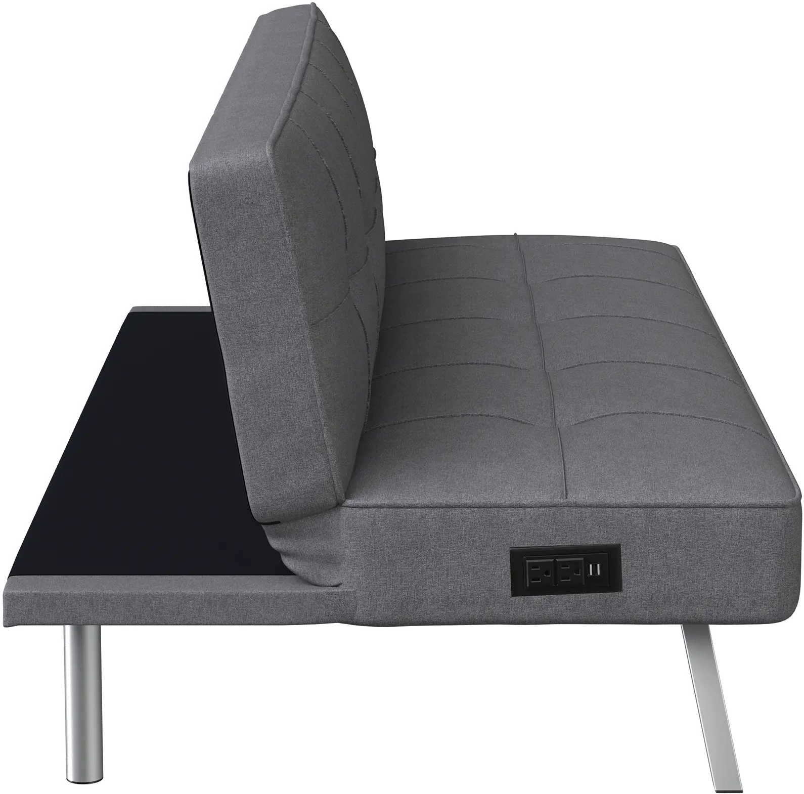 Serta Coraline Charcoal Convertible Sofa with Power Station-5