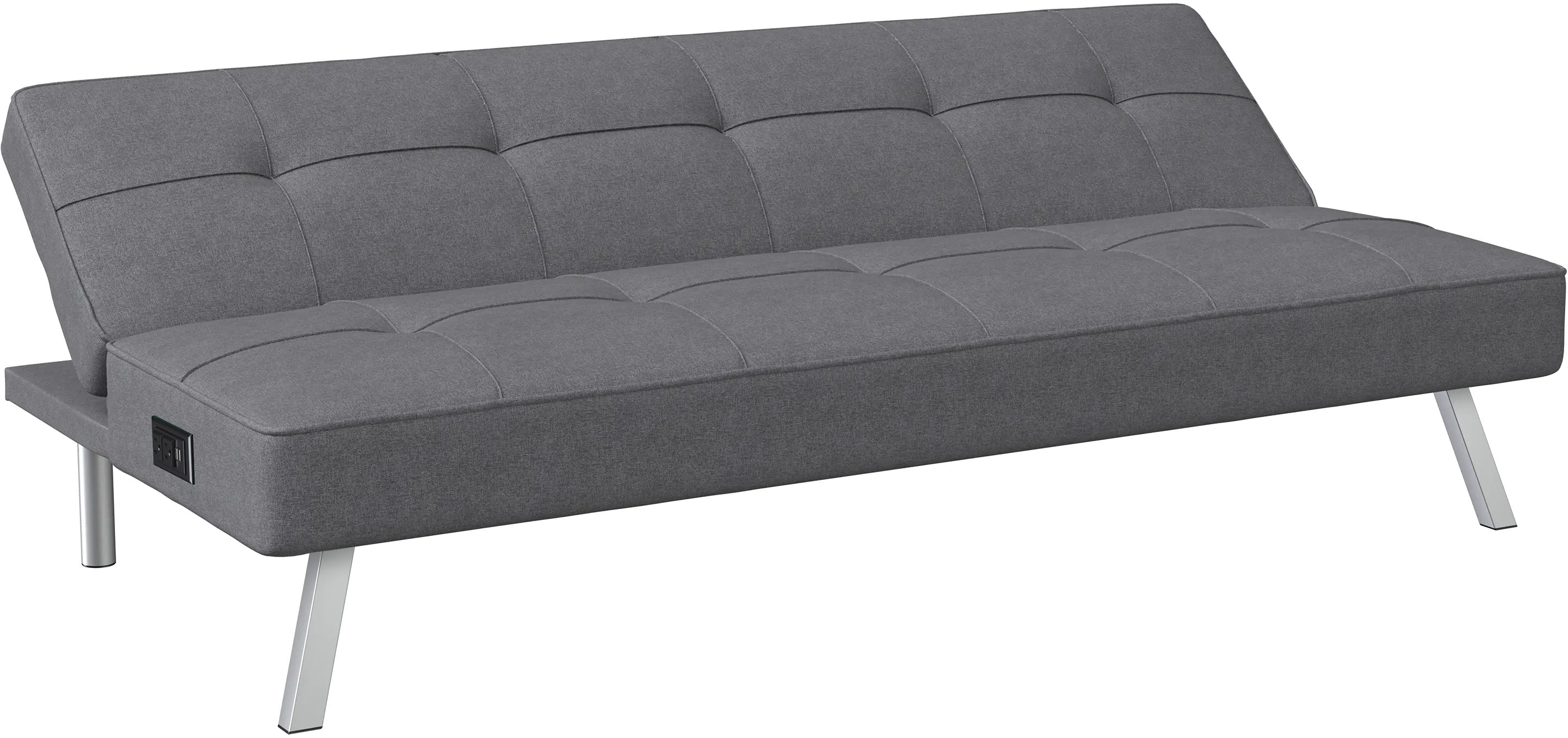 Serta Coraline Charcoal Convertible Sofa with Power Station-8