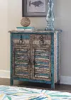 Calypso Rustic Blue 2 Drawers 2-Door Console
