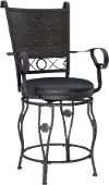 Lina Black Swivel Counter Height Stool