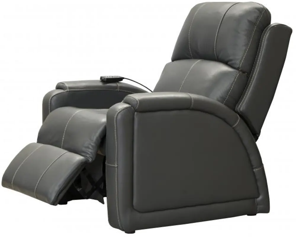 647957-7/1273/58-3073/5 Reliever Gunmetal Power Lay-Flat Recliner with Massage and Heat-1