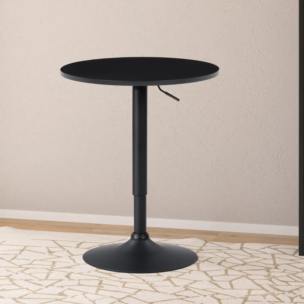 Black Round Adjustable Height Pedestal Table-1