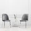 Nash Dark Gray Velvet Tufted Side Chair, Set of 2