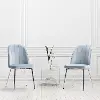 Nash Blue Velvet Tufted Side Chair, Set of 2