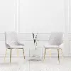 Nash Light Gray Velvet Diamond Side Chair, Set of 2