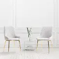 Nash Light Gray Velvet Diamond Side Chair, Set of 2
