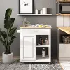 Sage White Wood Kitchen Cart with Cupboard
