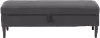 CorLiving Perry Velvet Storage Ottoman, Dark Grey